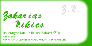 zakarias mikics business card